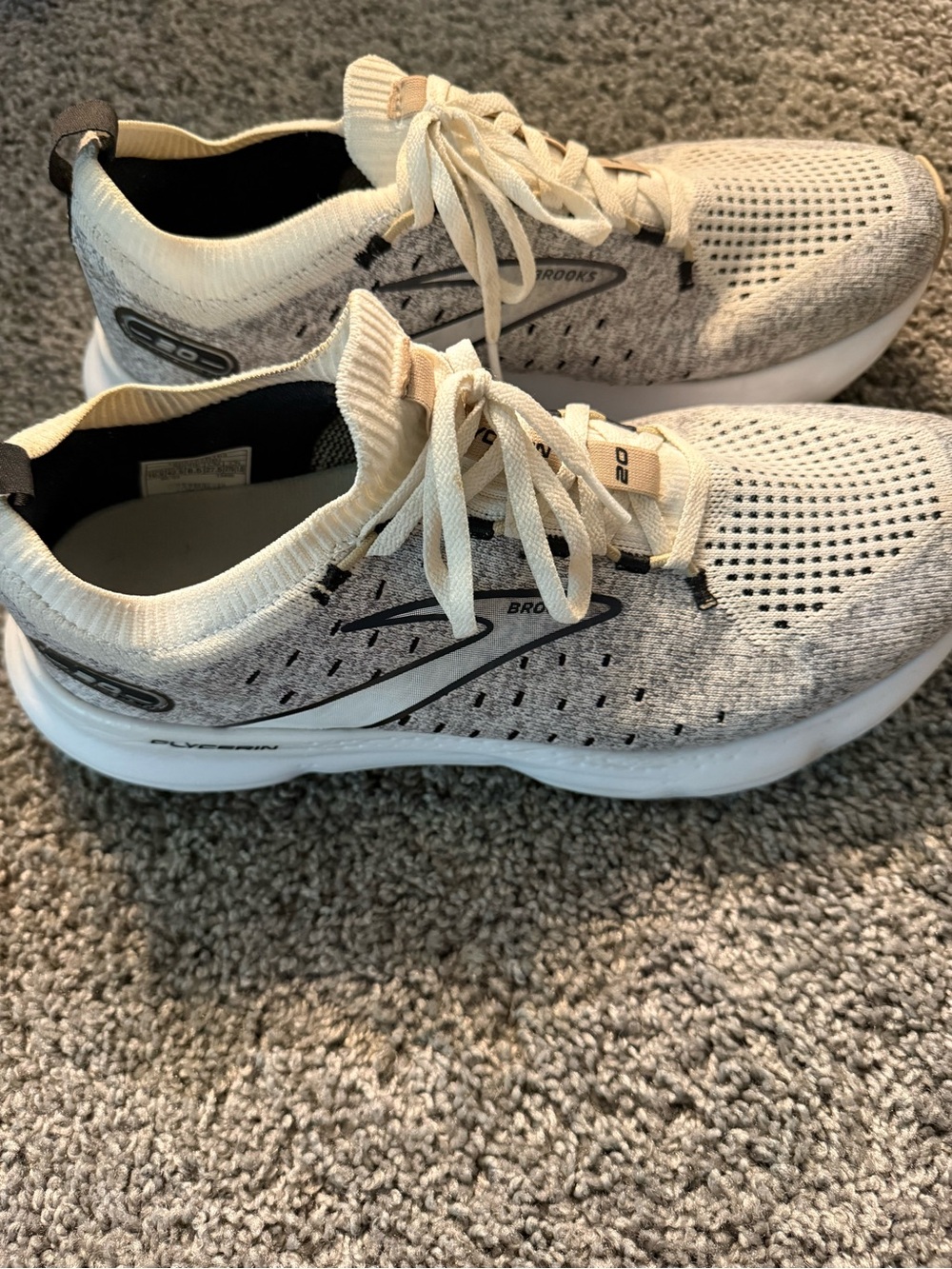 Brooks Glycerin StealthFit 20 Women Sz 10.5 Gray Black Running Shoe 1203721B163